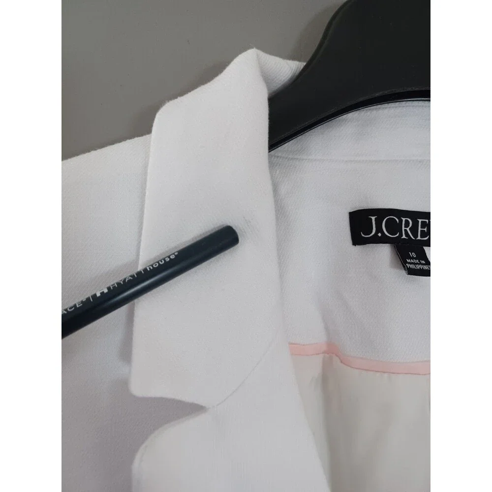 J.Crew Greta Double Breasted Blazer Womens Size 10 Linen Blend Nautical Preppy